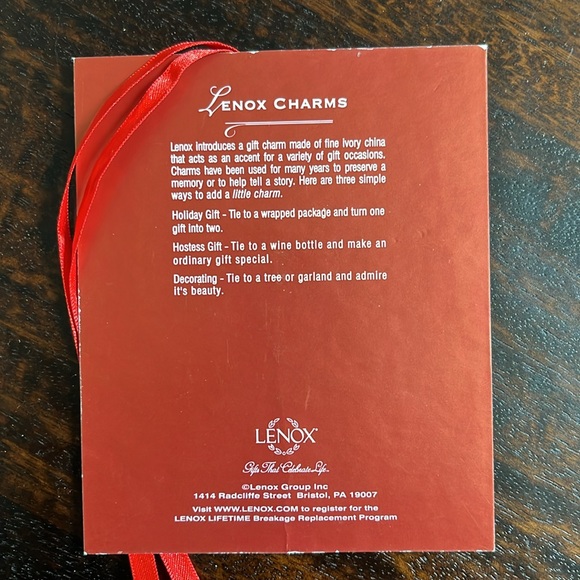 Lenox Pierced Fine Ivory China Bell Christmas Gift Charm Ornament - Picture 3 of 6